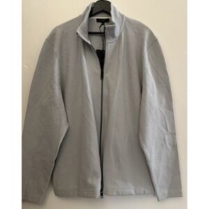 NWT Ted Baker Hvar Zip Through Cotton Blend Sweater Grey Men's Size 7 (US 3XL)